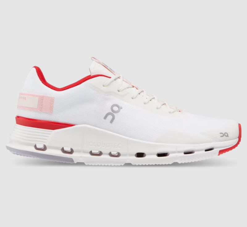 On Running Shoes Women's Cloudnova Form-White | Red - Click Image to Close