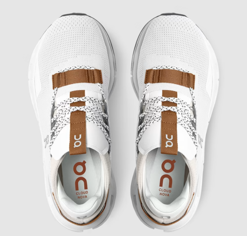 On Running Shoes Men's Cloudnova-White | Pearl - Click Image to Close