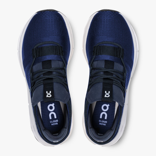 On Running Shoes Women's Cloudnova-Navy | White - Click Image to Close