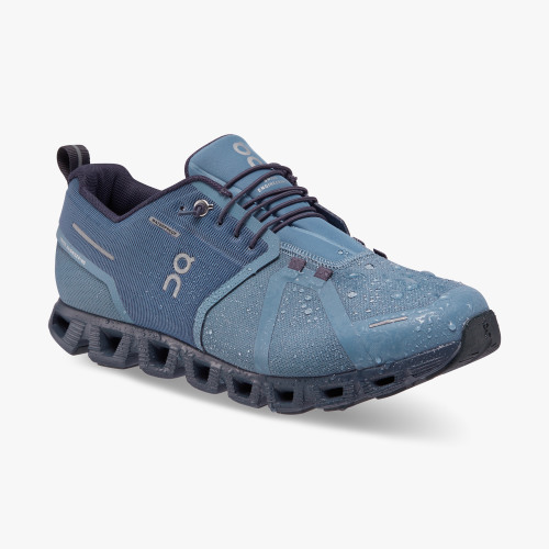 On Running Shoes Men's Cloud 5 Waterproof-Metal | Navy - Click Image to Close