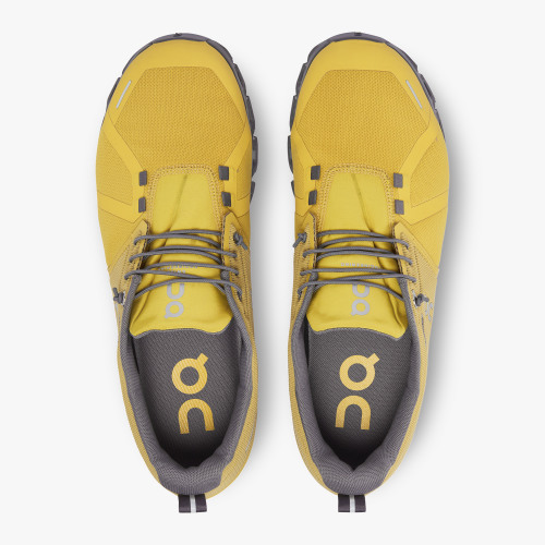 On Running Shoes Men's Cloud 5 Waterproof-Mustard | Rock - Click Image to Close