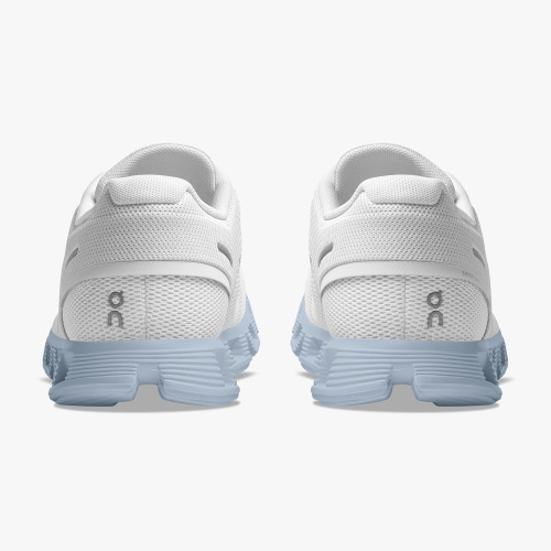 On Running Shoes Women's Cloud 5-White | Chambray - Click Image to Close