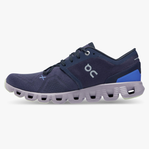 On Running Shoes Women's Cloud X 3-Midnight | Heron - Click Image to Close