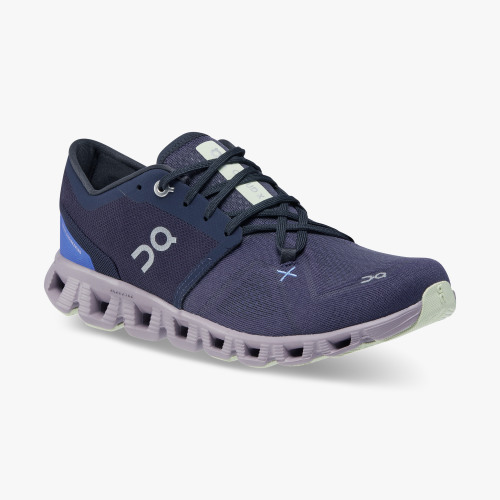 On Running Shoes Women's Cloud X 3-Midnight | Heron - Click Image to Close