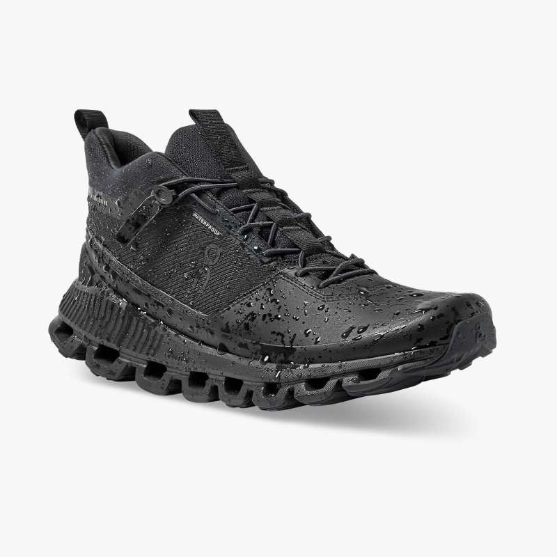 On Running Shoes Women's Cloud Hi Waterproof-All | Black - Click Image to Close