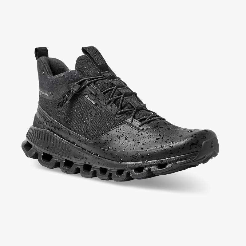 On Running Shoes Men's Cloud Hi Waterproof-All | Black - Click Image to Close