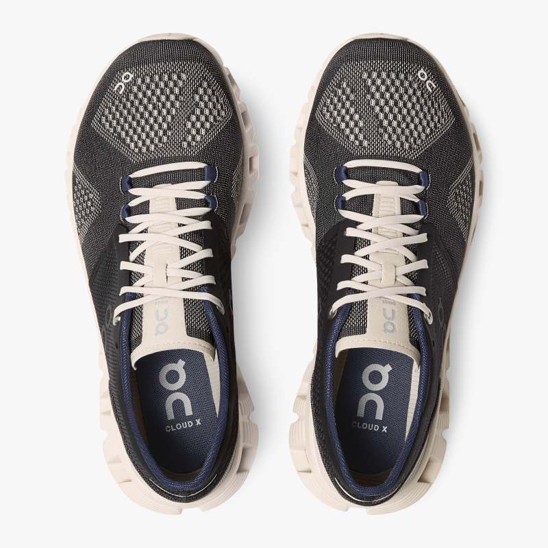 On Running Shoes Men's Cloud X-Black | Pearl - Click Image to Close