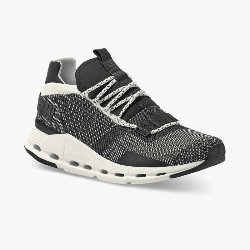 On Running Shoes Women's Cloudnova-Black | White - Click Image to Close
