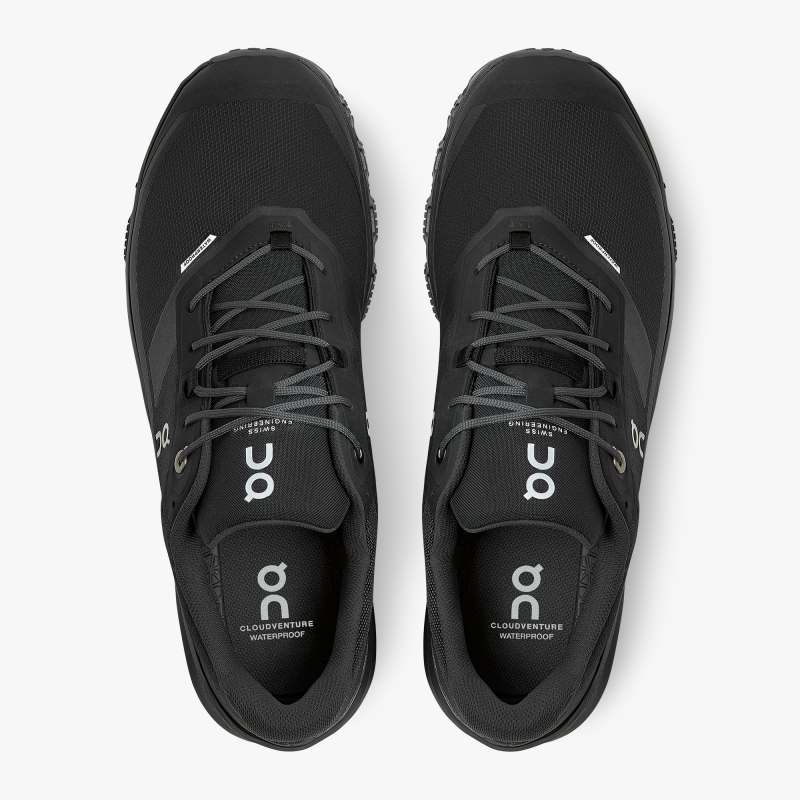 On Running Shoes Men's Cloudventure Waterproof-Black