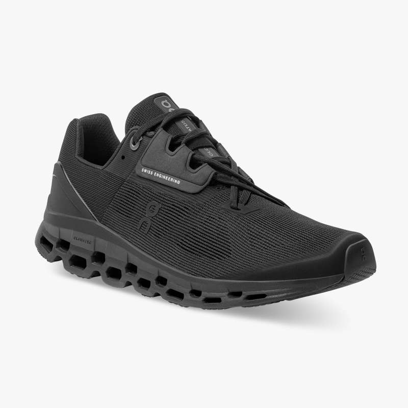 On Running Shoes Men's Cloudstratus-Black - Click Image to Close