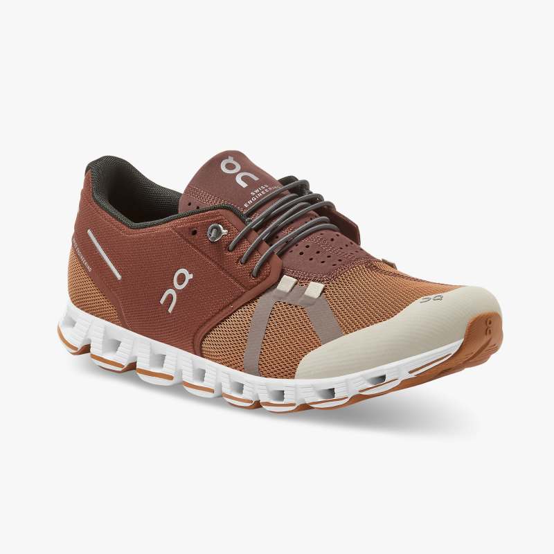 On Running Shoes Men's Cloud 70 | 30-Brick | Pecan - Click Image to Close