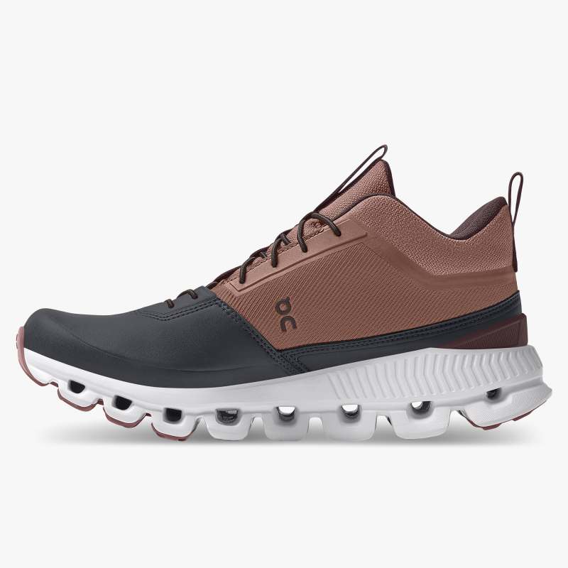On Running Shoes Women's Cloud Hi Waterproof-Cocoa | Pebble - Click Image to Close