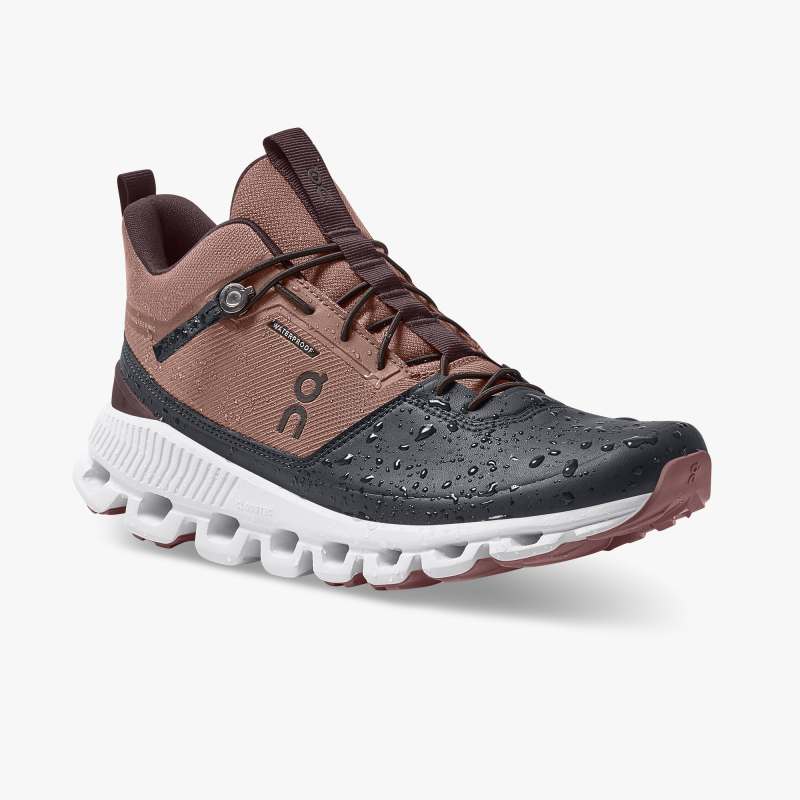 On Running Shoes Women's Cloud Hi Waterproof-Cocoa | Pebble