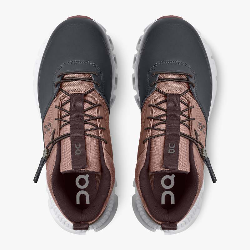 On Running Shoes Women's Cloud Hi Waterproof-Cocoa | Pebble - Click Image to Close