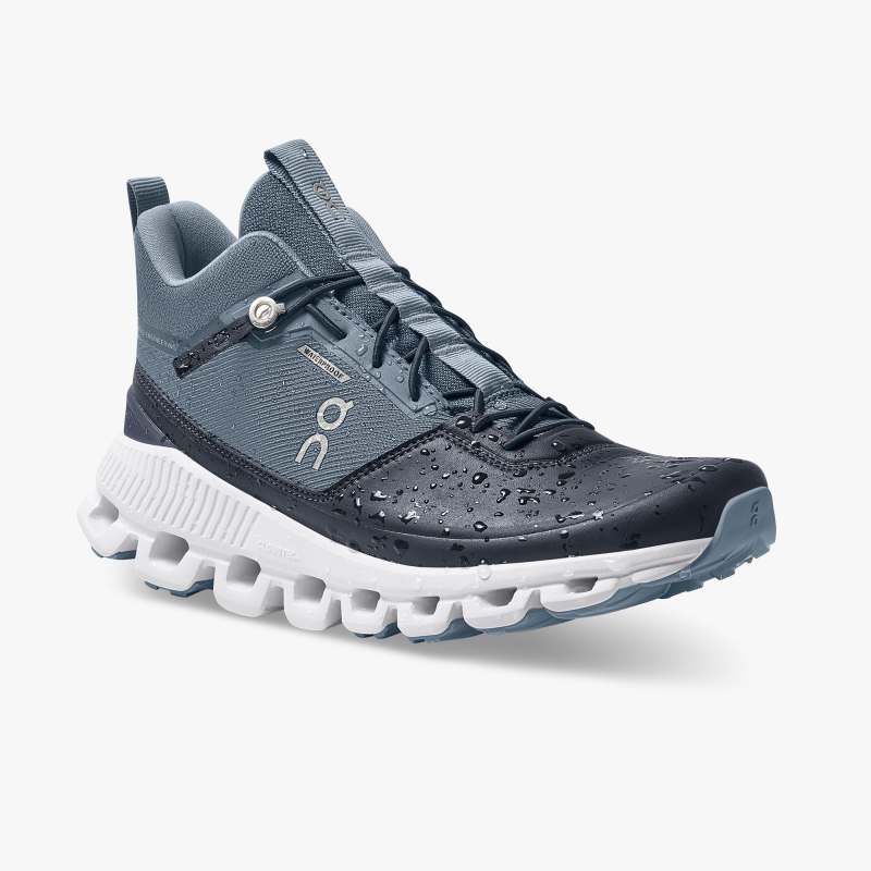 On Running Shoes Women's Cloud Hi Waterproof-Dust | Navy - Click Image to Close