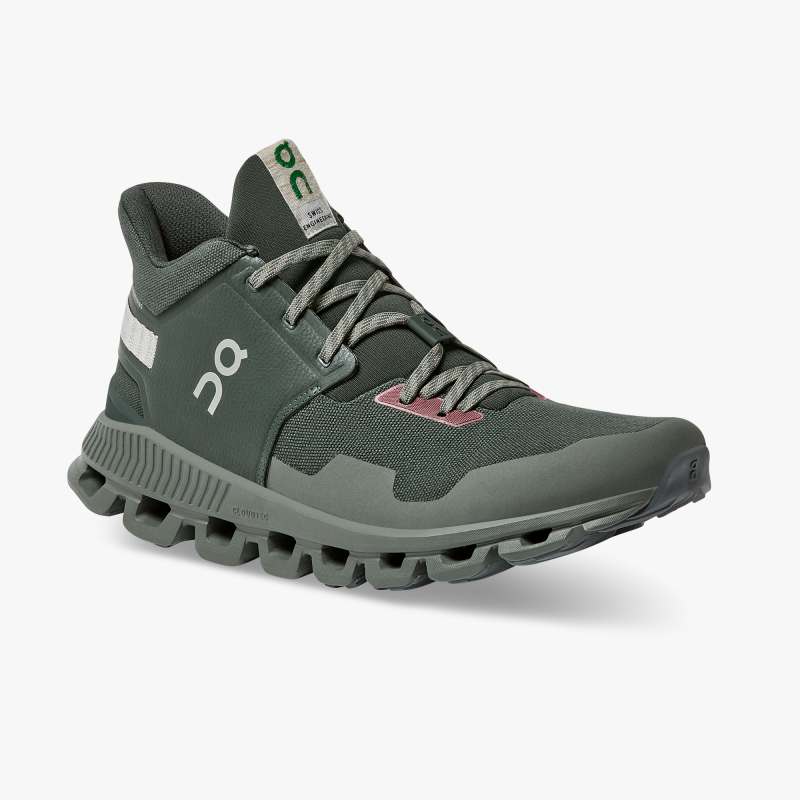 On Running Shoes Women's Cloud Hi Edge Stone Pine-Jungle | Forest