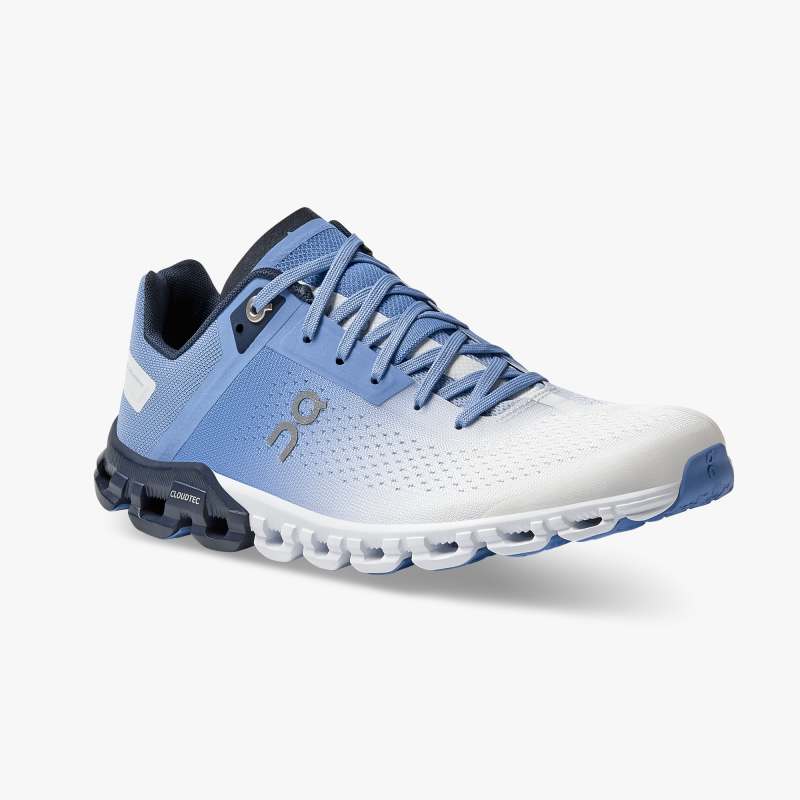 On Running Shoes Men's Cloudflow-Marina | White - Click Image to Close
