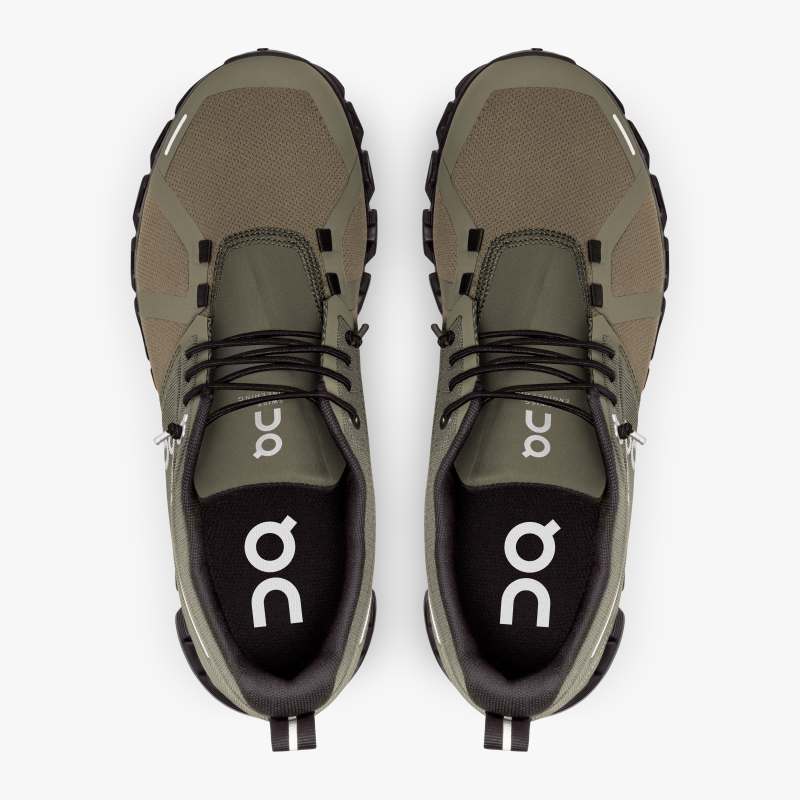 On Running Shoes Women's Cloud 5 Waterproof-Olive | Black
