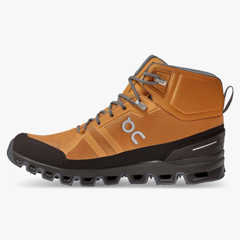 On Running Shoes Men's Cloudrock Waterproof-Pecan | Brown - Click Image to Close