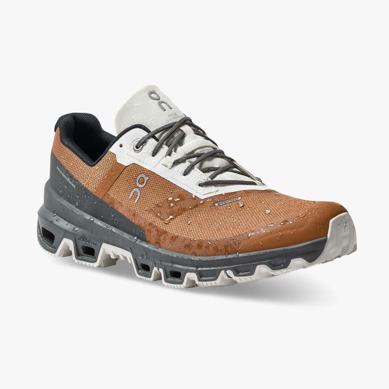 On Running Shoes Men's Cloudventure Waterproof-Pecan | Lead - Click Image to Close
