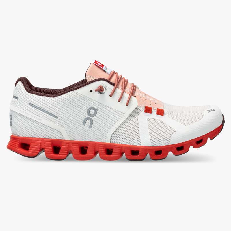 On Running Shoes Women's Cloud Swiss Olympic-Red | White