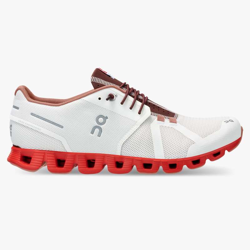 On Running Shoes Men's Cloud Swiss Olympic-Red | White
