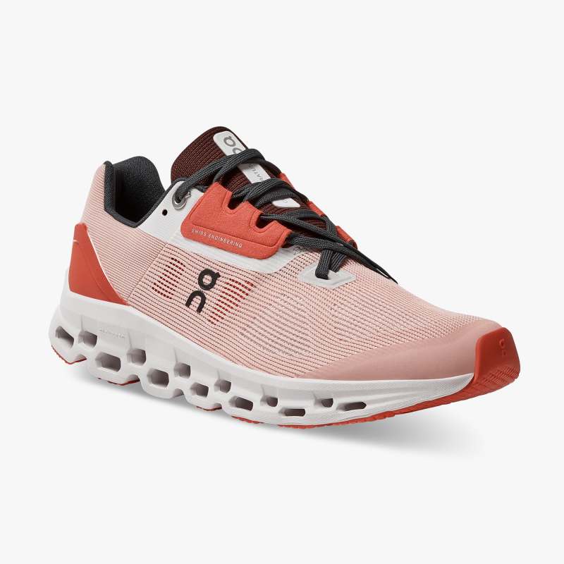 On Running Shoes Men's Cloudstratus-Rose | Red - Click Image to Close