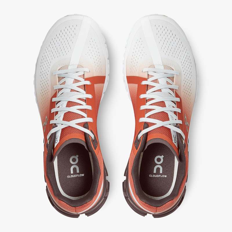 On Running Shoes Men's Cloudflow-Rust | White - Click Image to Close