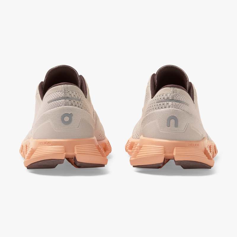 On Running Shoes Women's Cloud X-Silver | Almond - Click Image to Close