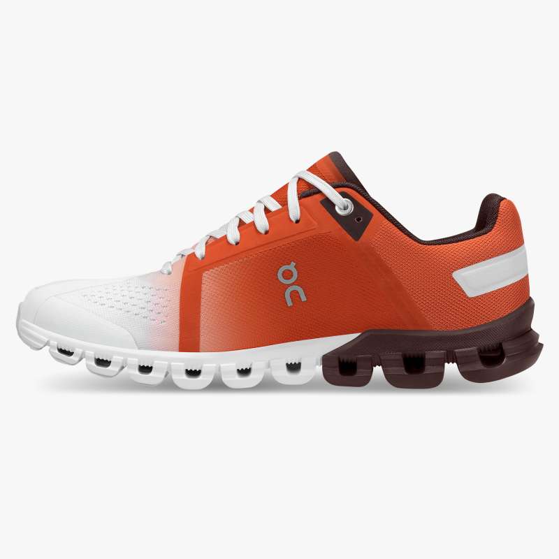On Running Shoes Women's Cloudflow Swiss Olympic-Swiss Olympic Rust | White - Click Image to Close
