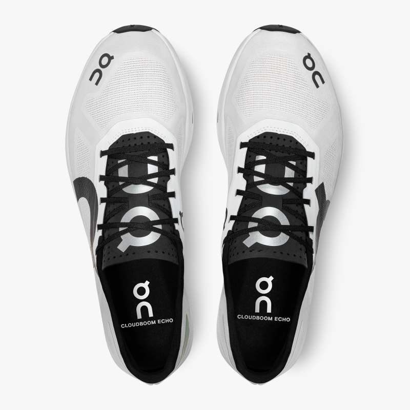 On Running Shoes Men's Cloudboom Echo-White | Black - Click Image to Close