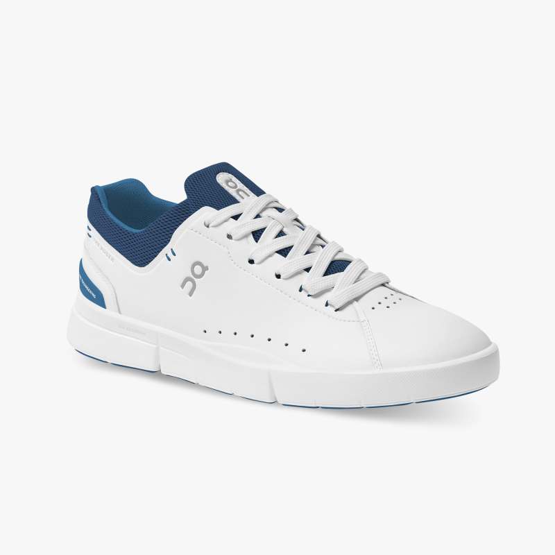 On Running Shoes Men's THE ROGER Advantage-White | Cobalt - Click Image to Close